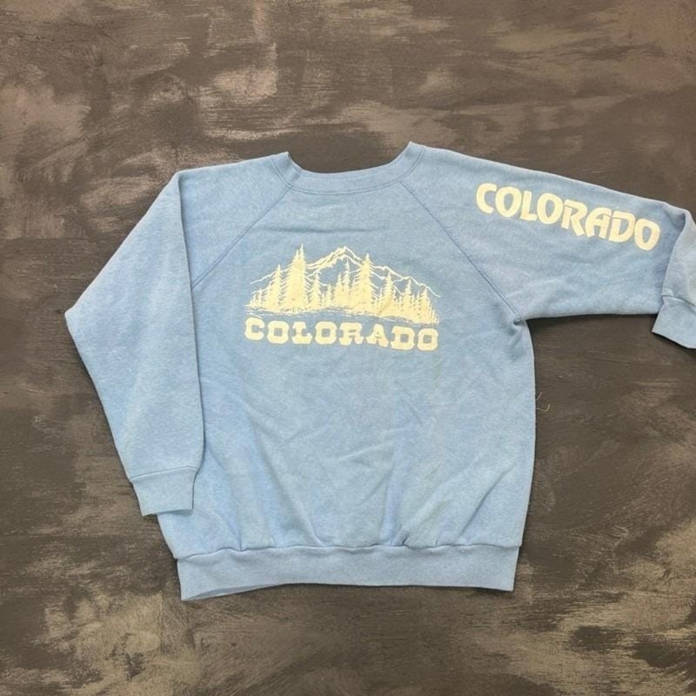 Vintage Colorado Sweatshirt Mens Large‎ Blue 1980s